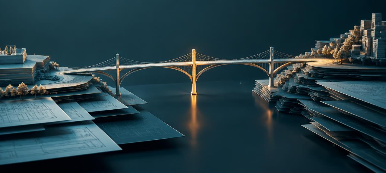 An architectural bridge connecting complex work to new possibilities
