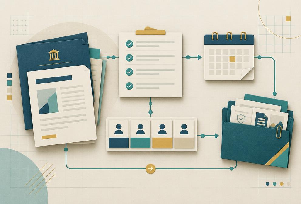 Tender intake documents connected to checks, dates, owners and evidence
